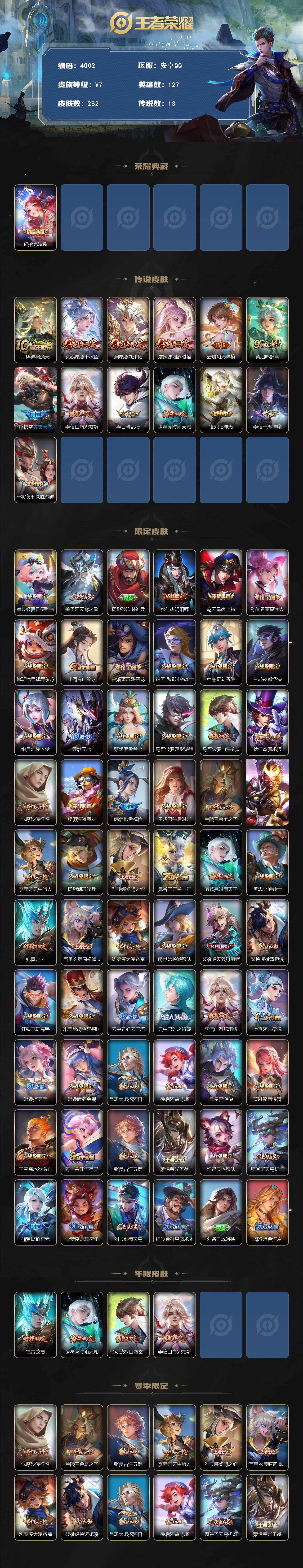 WZQM425535王者荣耀账号详情图3