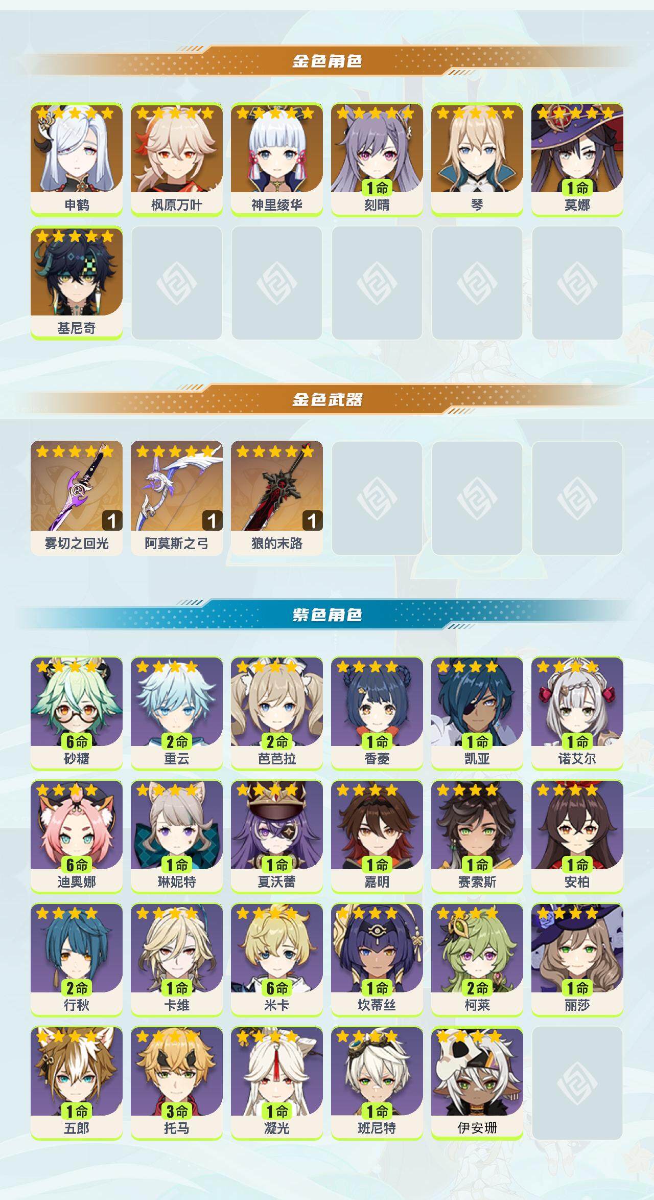 YSEY40259原神账号详情图2 YSEY40259原神账号详情图2