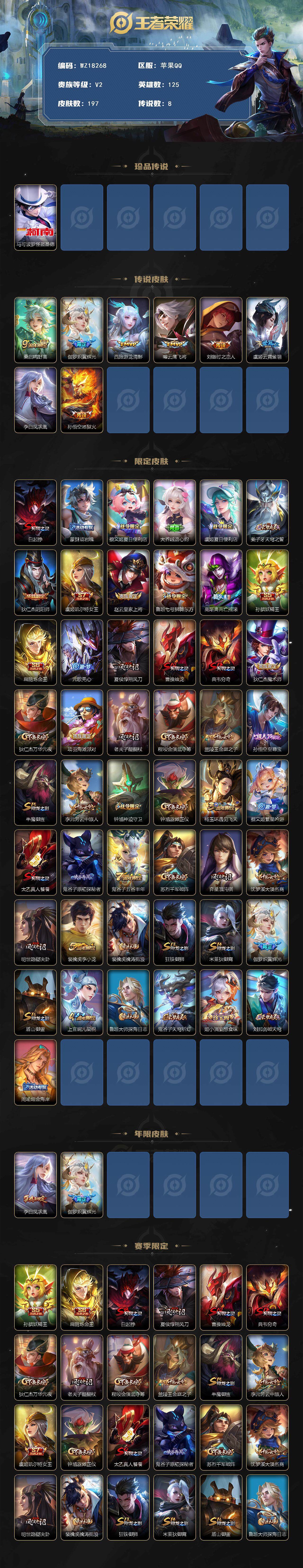 WZ03414507王者荣耀账号详情图2