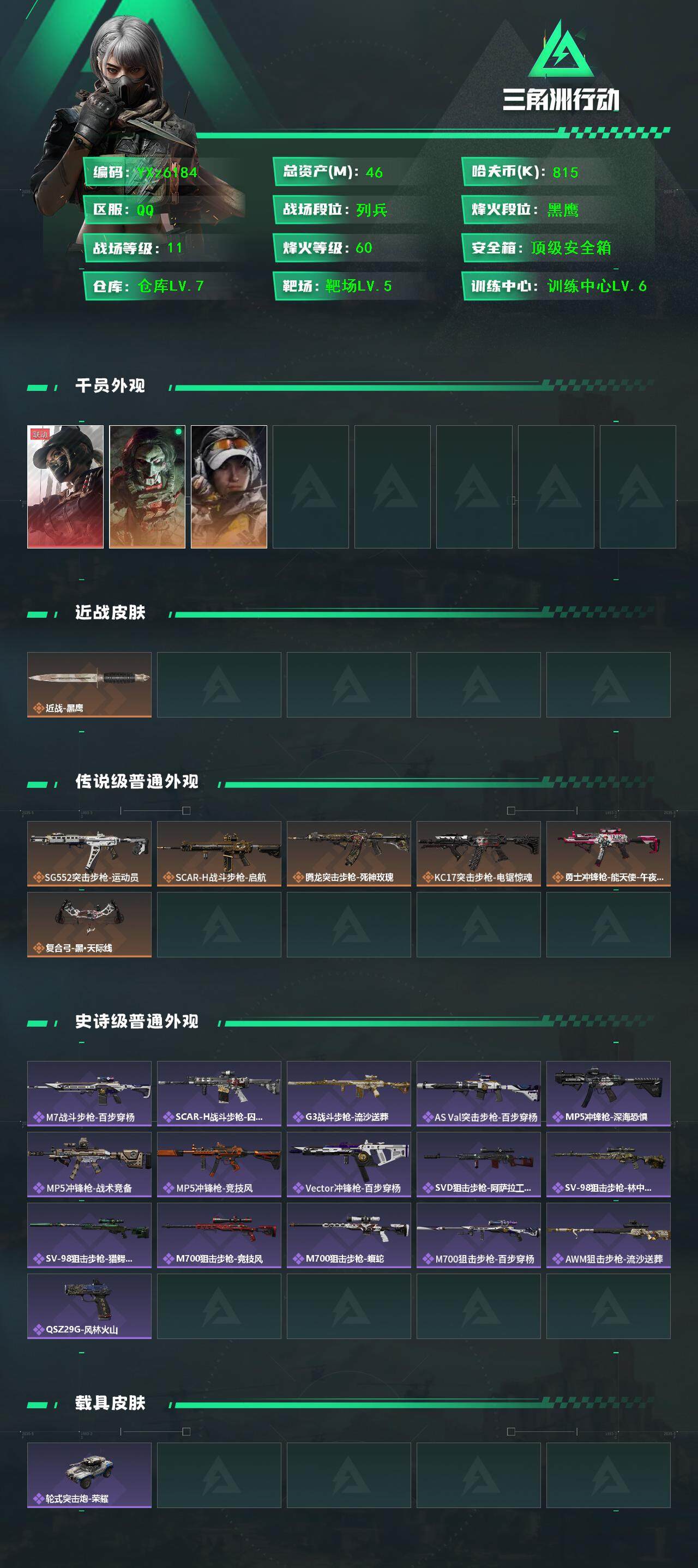 SJZCMW46586三角洲行动账号详情图2