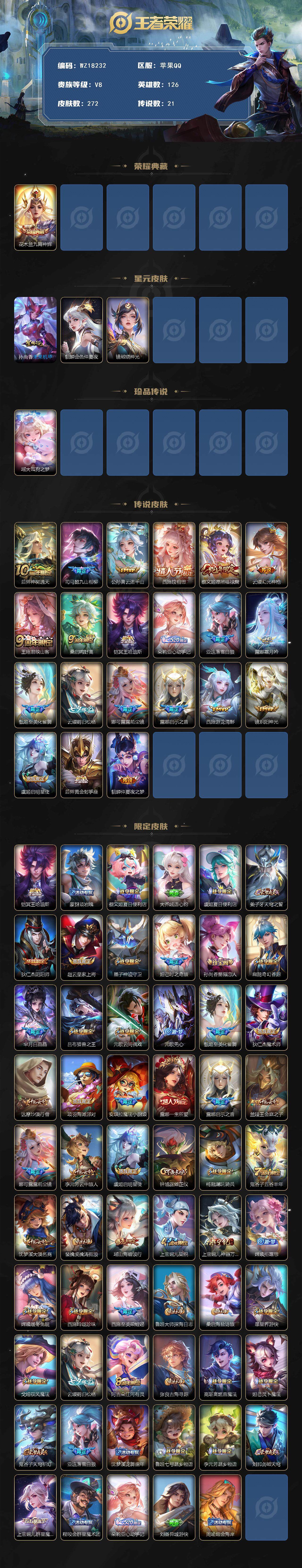 WZ03414444王者荣耀账号详情图2