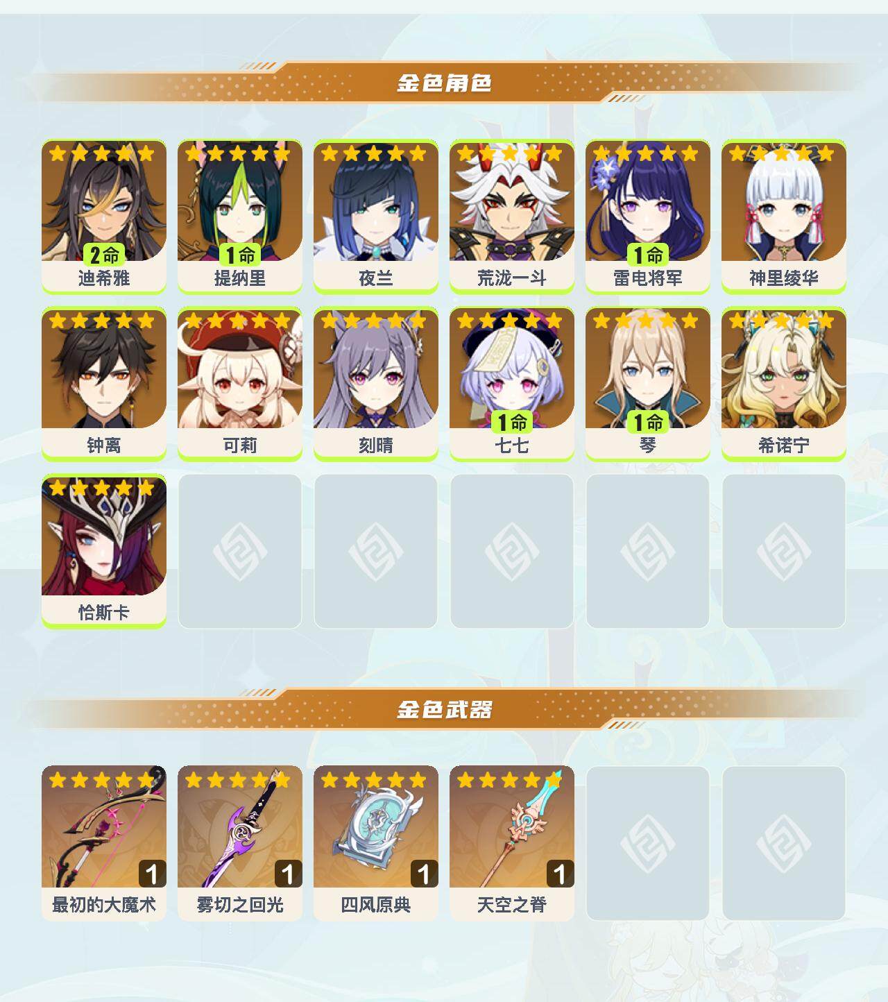 YSEY40281原神账号详情图3 YSEY40281原神账号详情图3