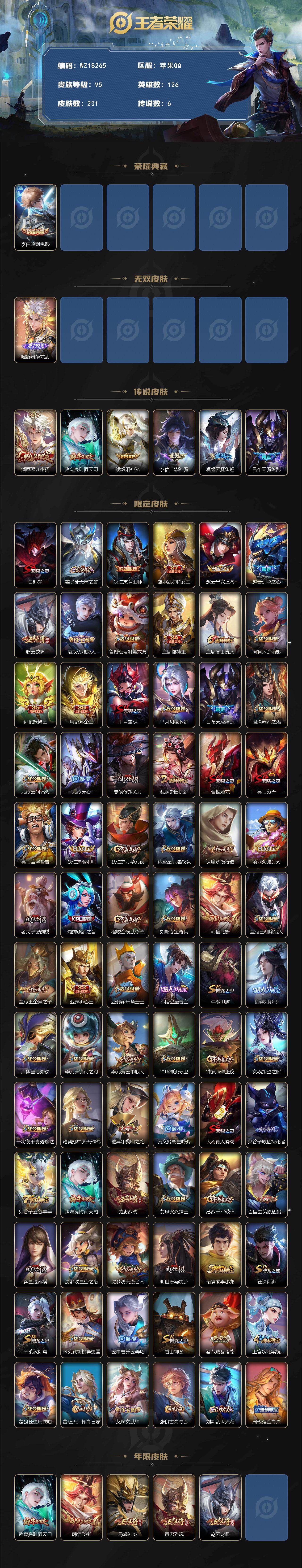 WZ03414490王者荣耀账号详情图2