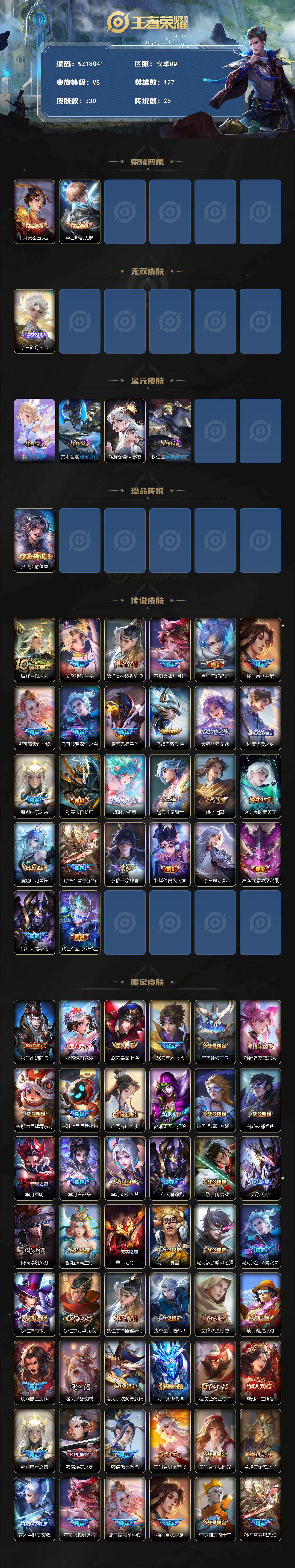 WZ03414435王者荣耀账号详情图2