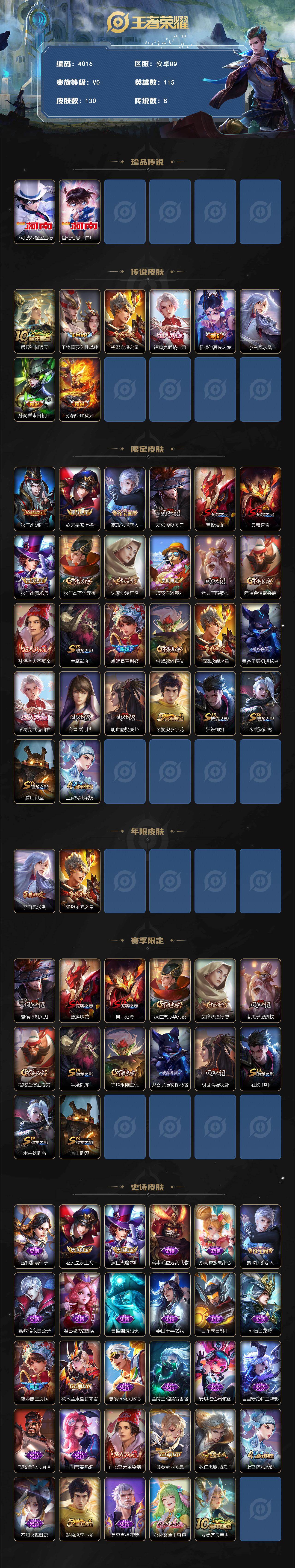 WZJZ453019王者荣耀账号详情图2