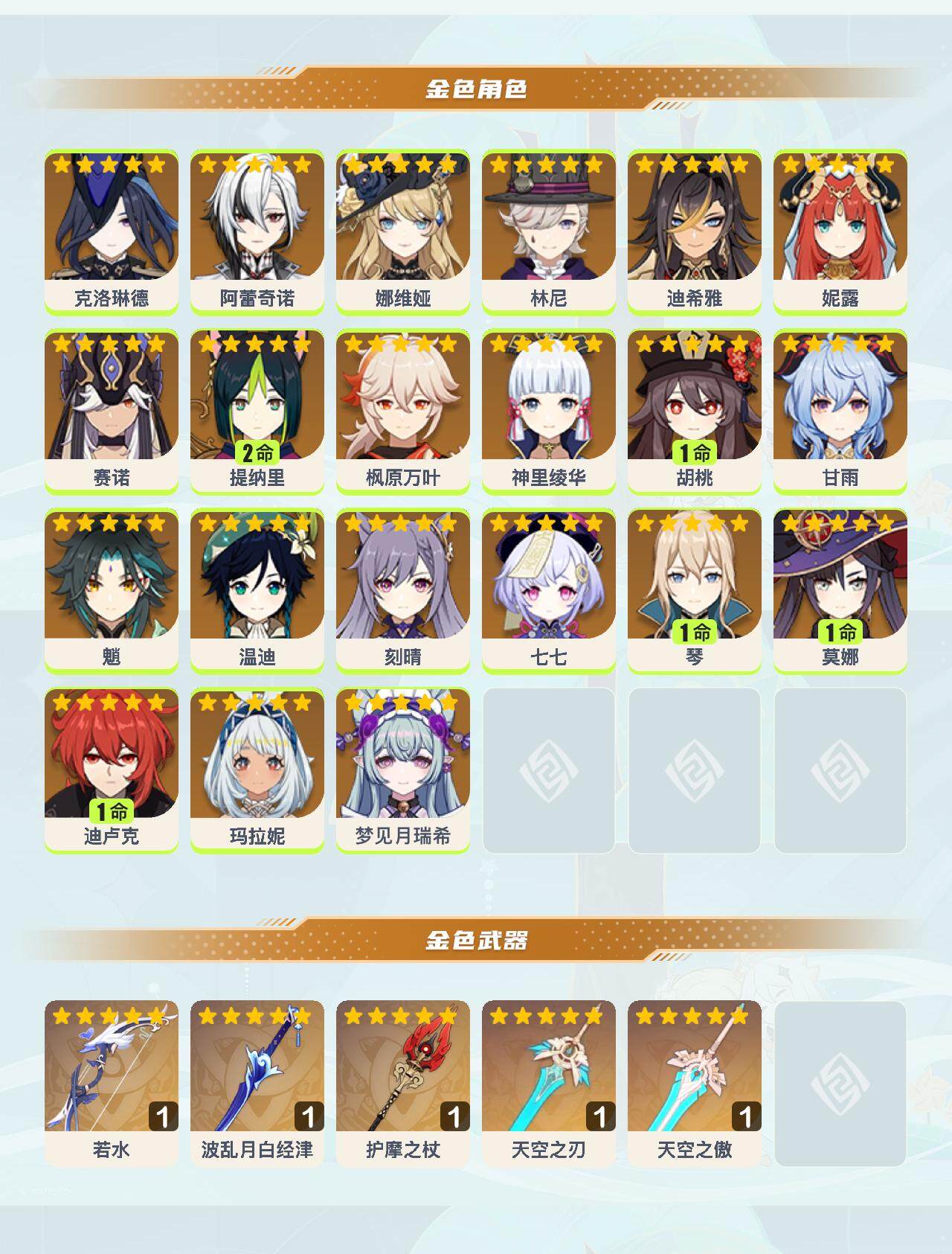 YSEY40287原神账号详情图3 YSEY40287原神账号详情图3