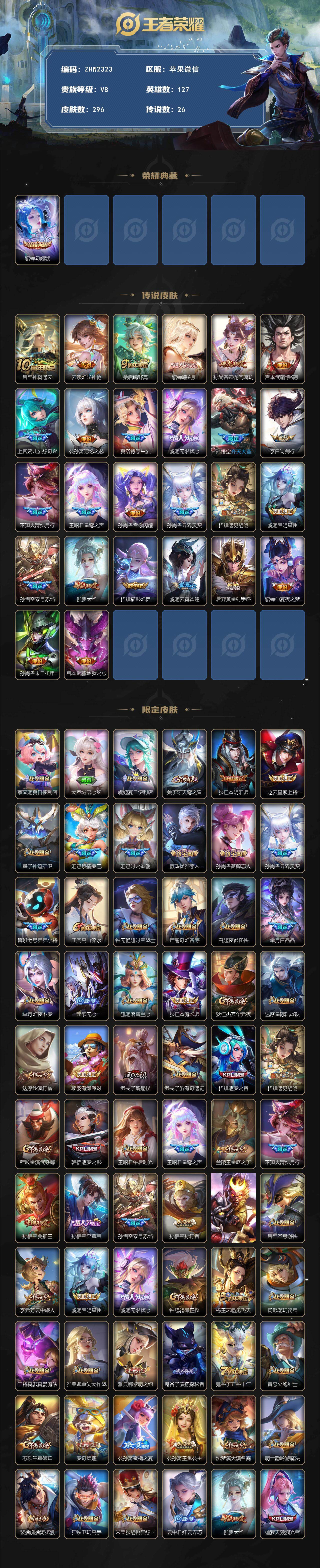 WZCMW421480王者荣耀账号详情图2