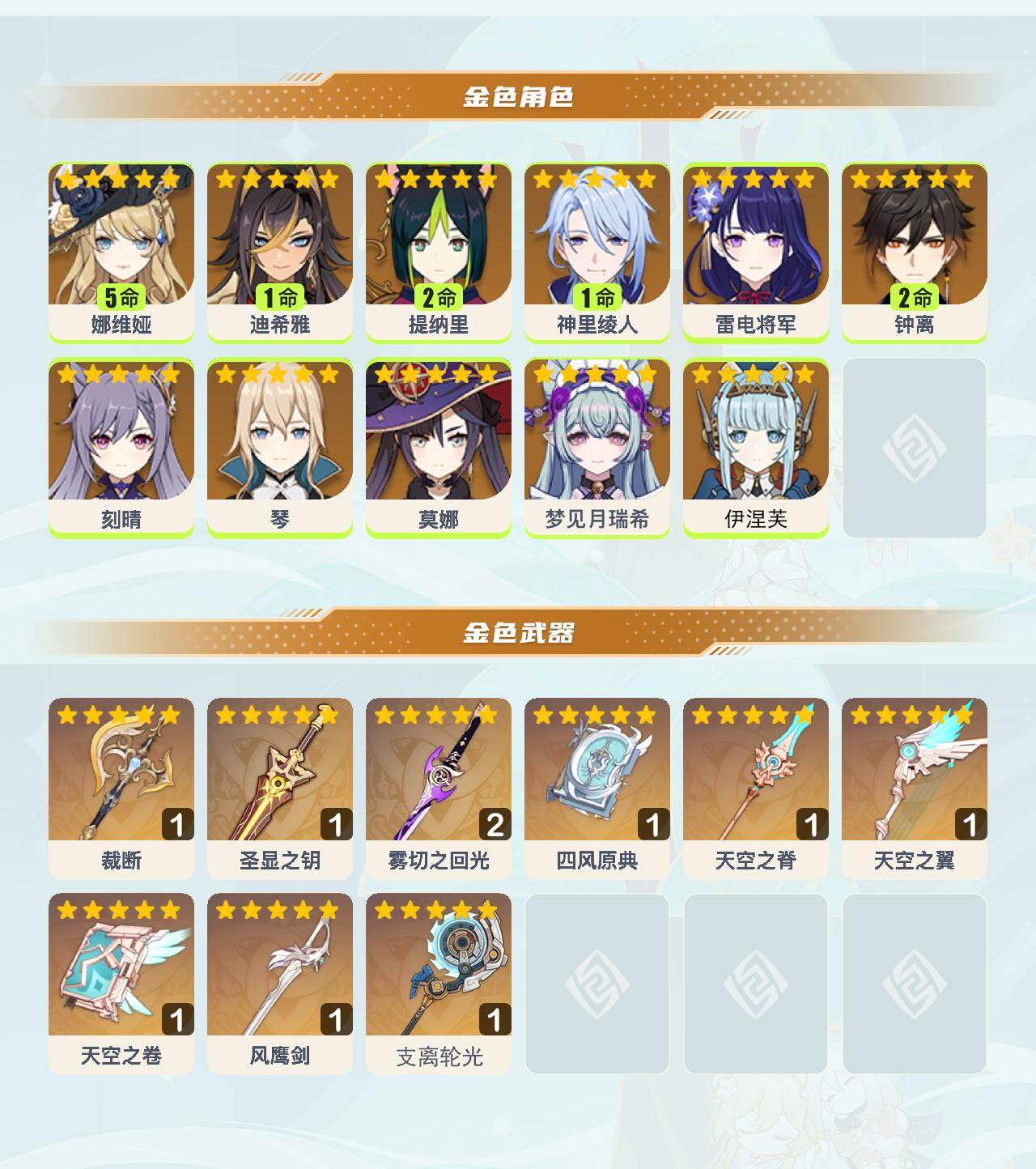 YSEY40339原神账号详情图4 YSEY40339原神账号详情图4