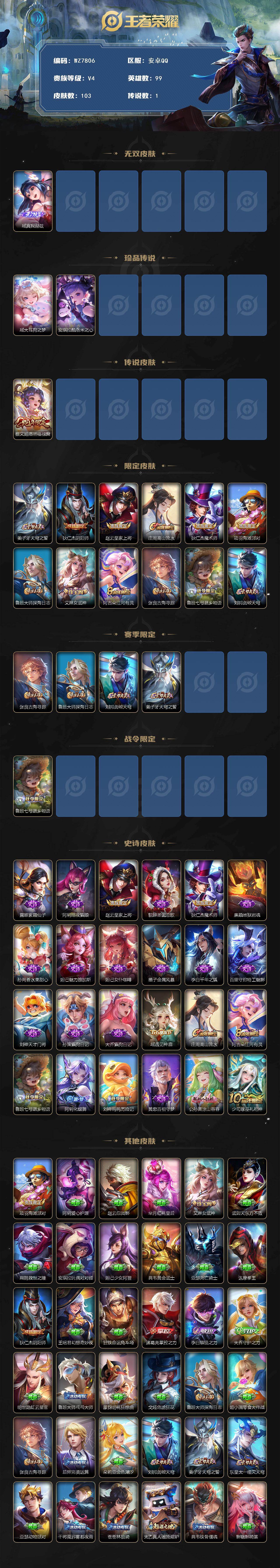 WZXS444926王者荣耀账号详情图2