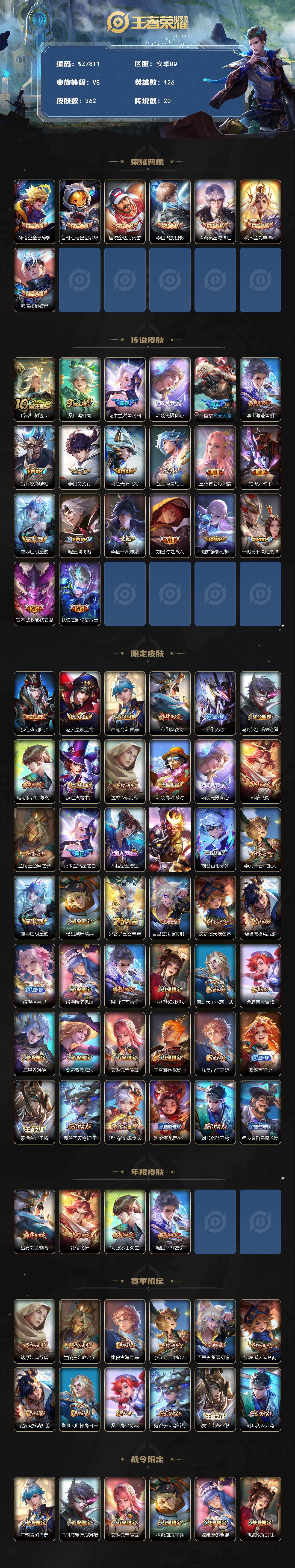 WZXS445290王者荣耀账号详情图2