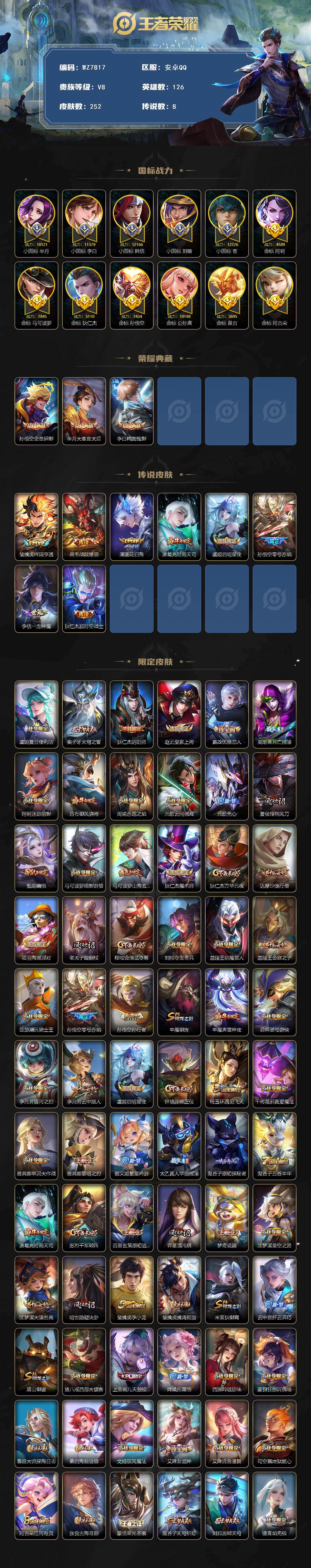 WZXS445895王者荣耀账号详情图2