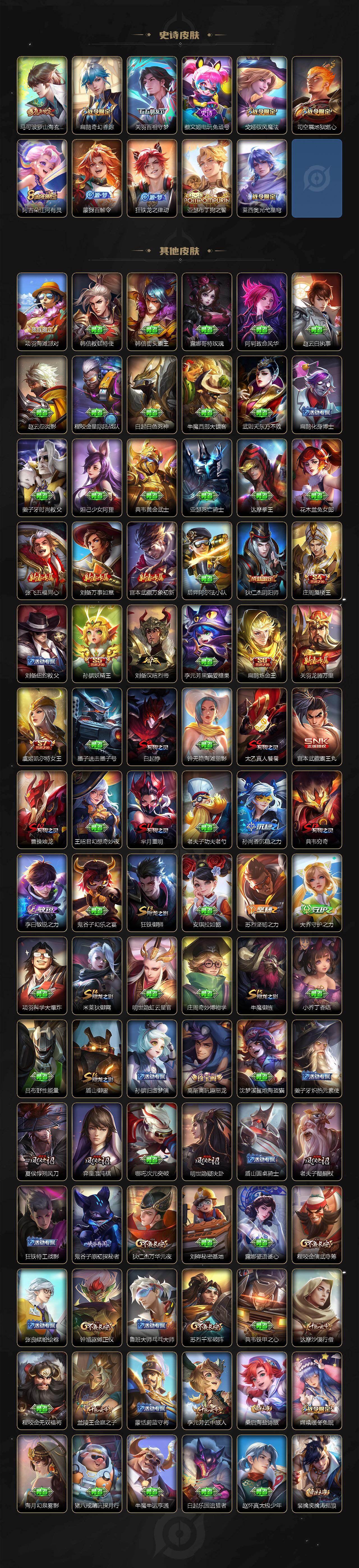 安卓Q-V8-永恒钻石IV段位-126英雄-256皮肤-23传说-65史诗
【英雄全皮】:李信全皮,影全皮
【传说皮肤】:公孙离云诺千山,妲己愿照众生和,澜愿照九州拓,虞姬愿照岁时盈,云缨幻光神枪,