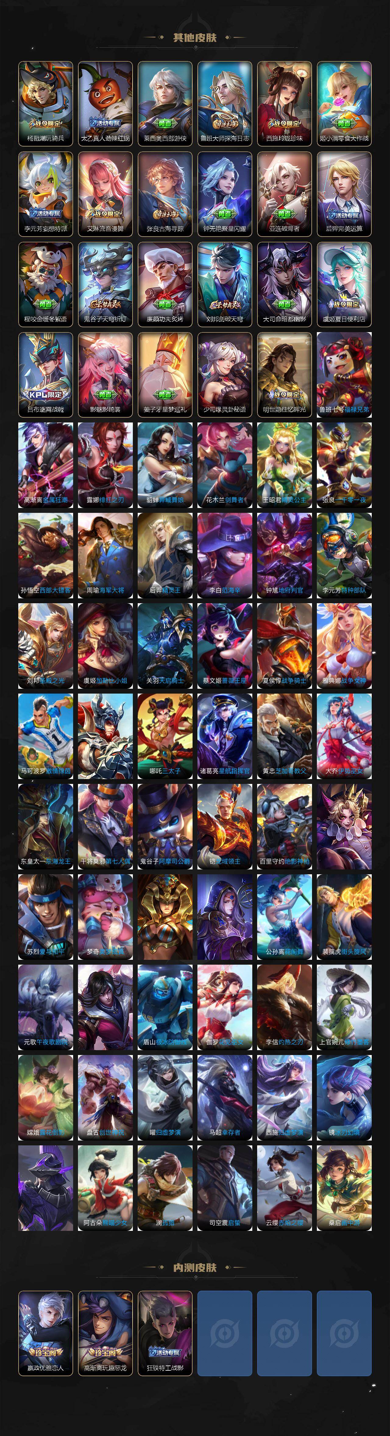 安卓Q-V8-永恒钻石IV段位-126英雄-256皮肤-23传说-65史诗
【英雄全皮】:李信全皮,影全皮
【传说皮肤】:公孙离云诺千山,妲己愿照众生和,澜愿照九州拓,虞姬愿照岁时盈,云缨幻光神枪,