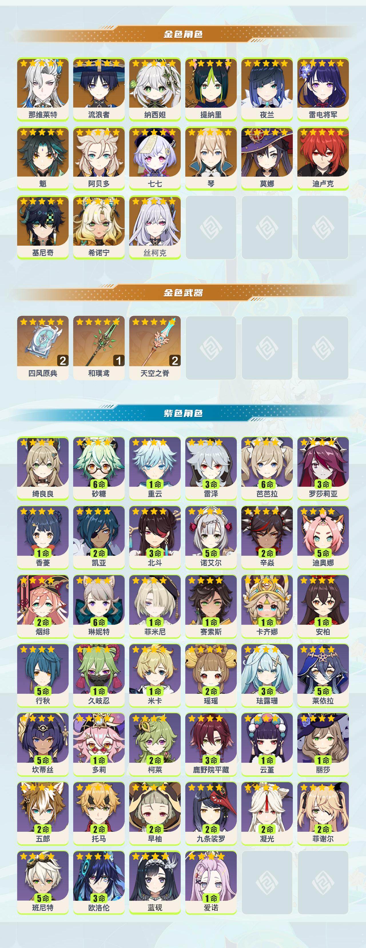 YSEY40309原神账号详情图2