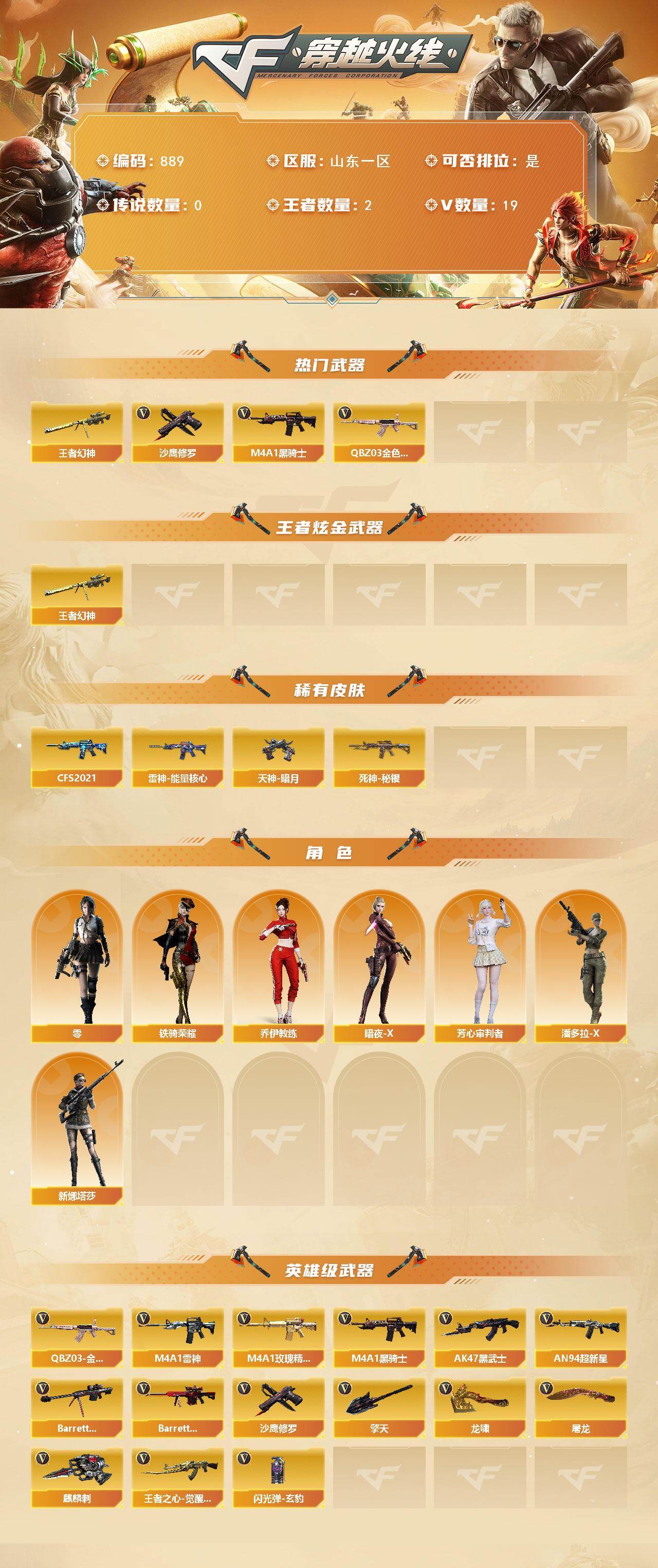 CFCMW421371穿越火线账号详情图2