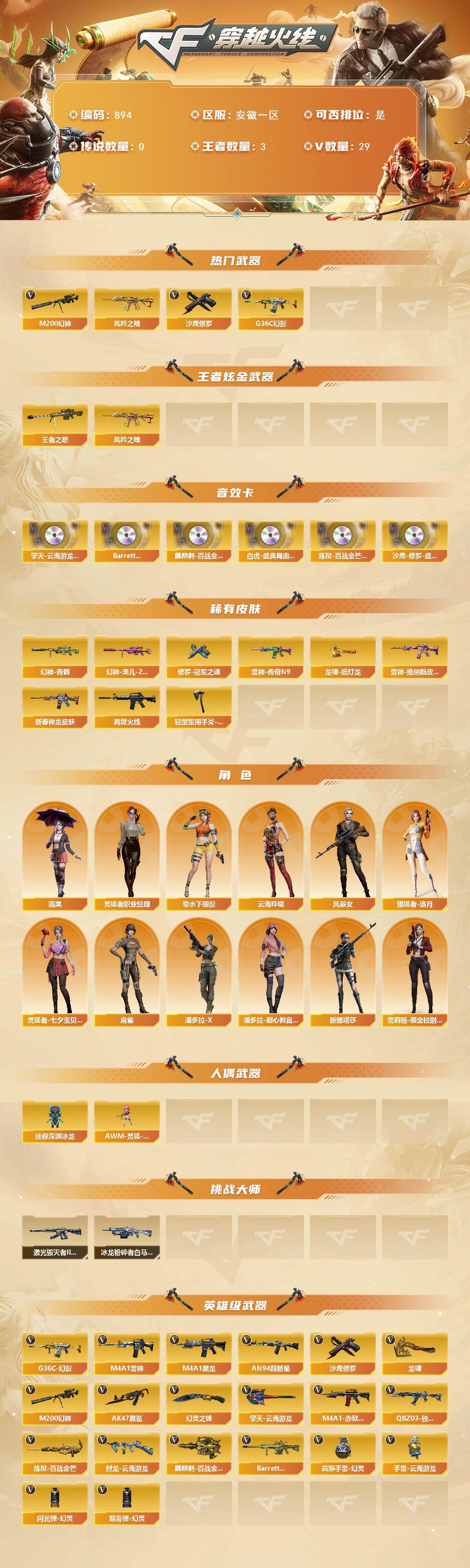 CFCMW421832穿越火线账号详情图2