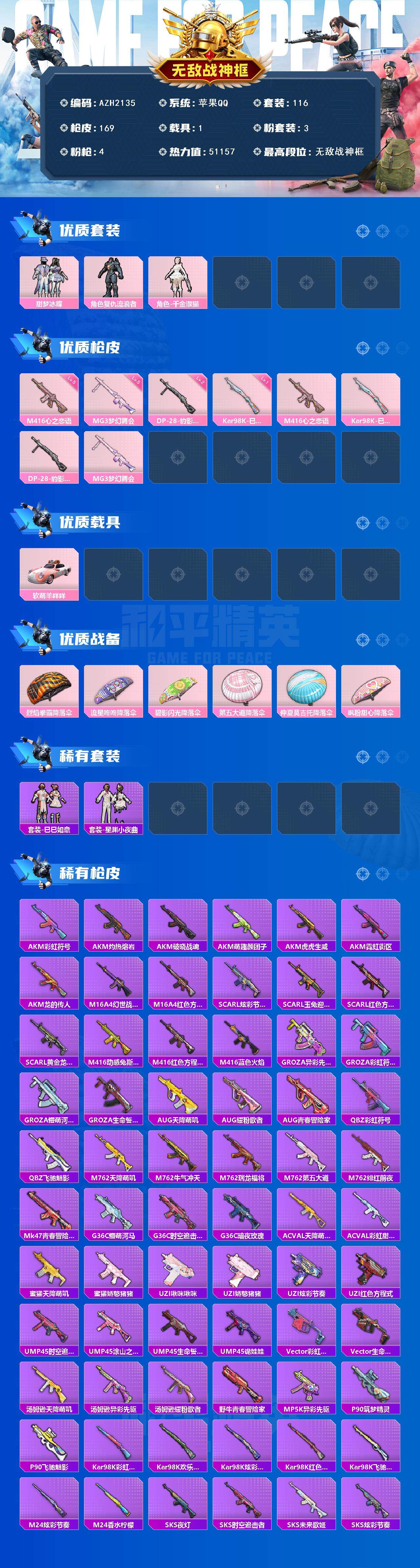 HPQM412997和平精英账号详情图3