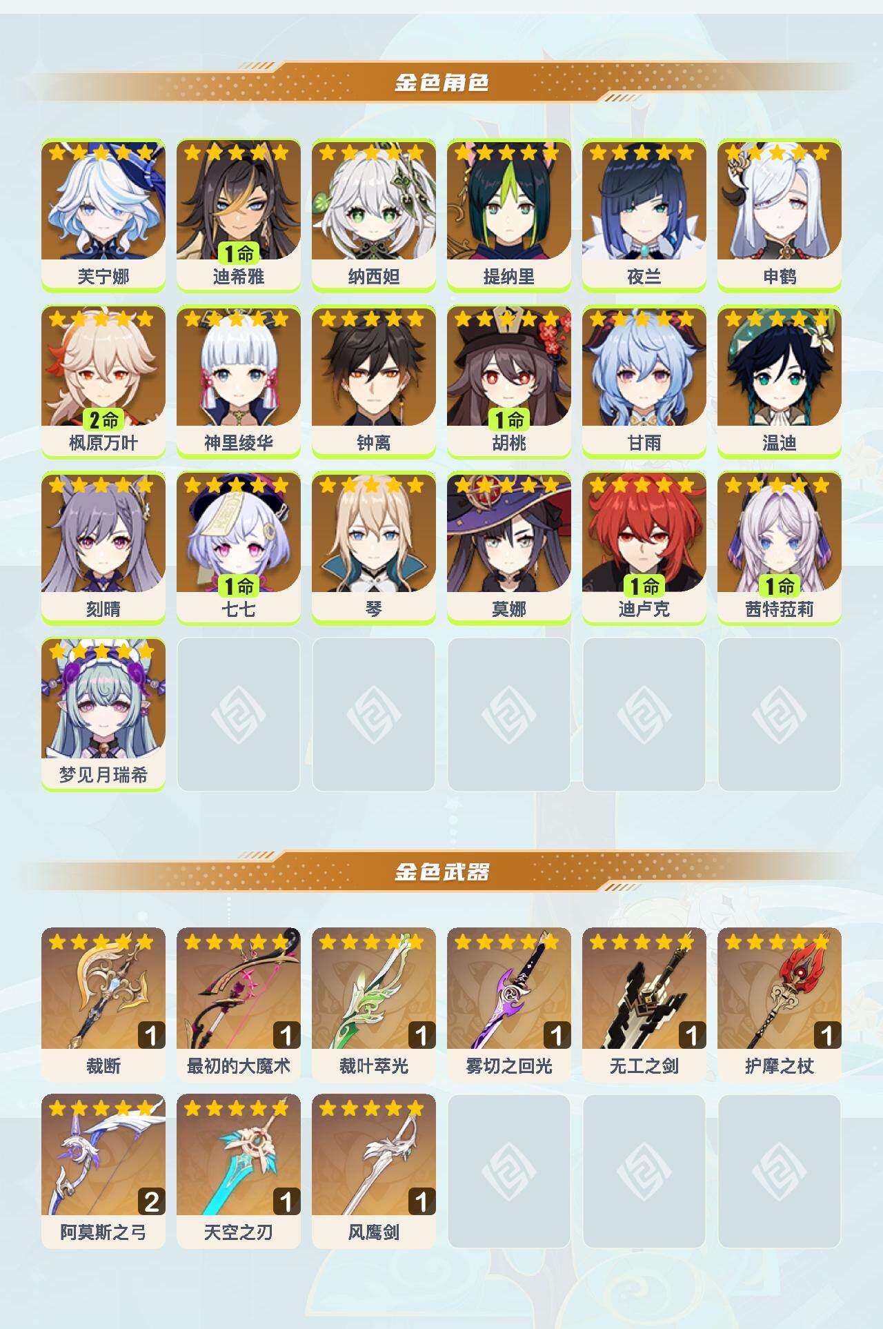 YSEY40343原神账号详情图2