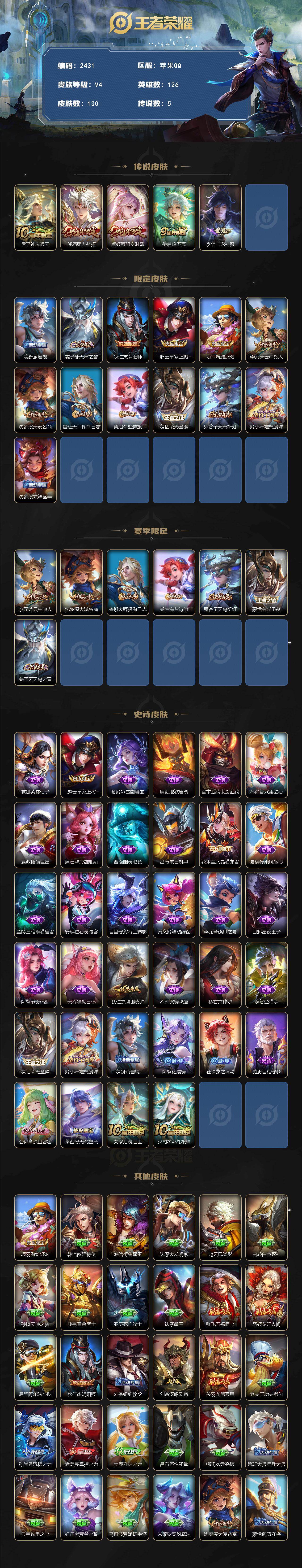 WZCMW420858王者荣耀账号详情图2