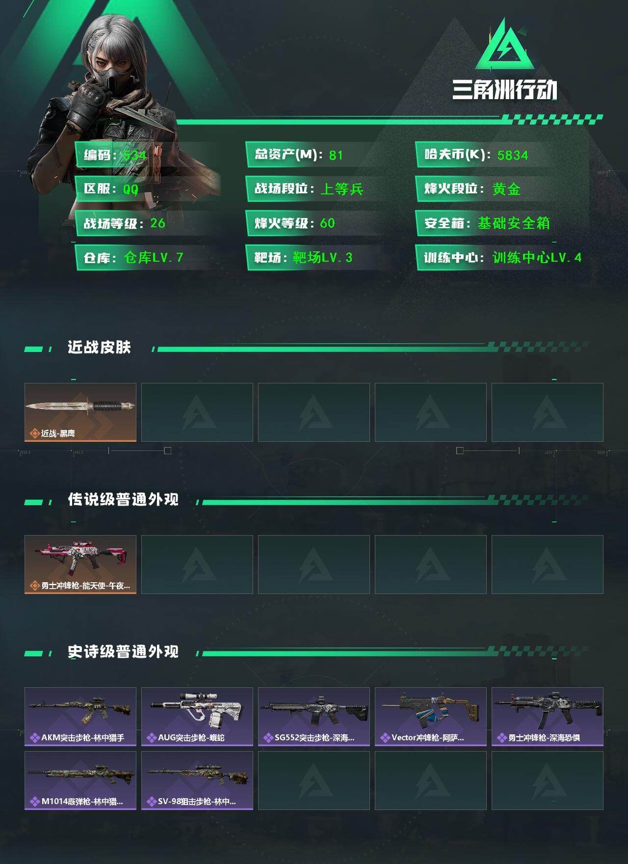 SJZCMW436025三角洲行动账号详情图2