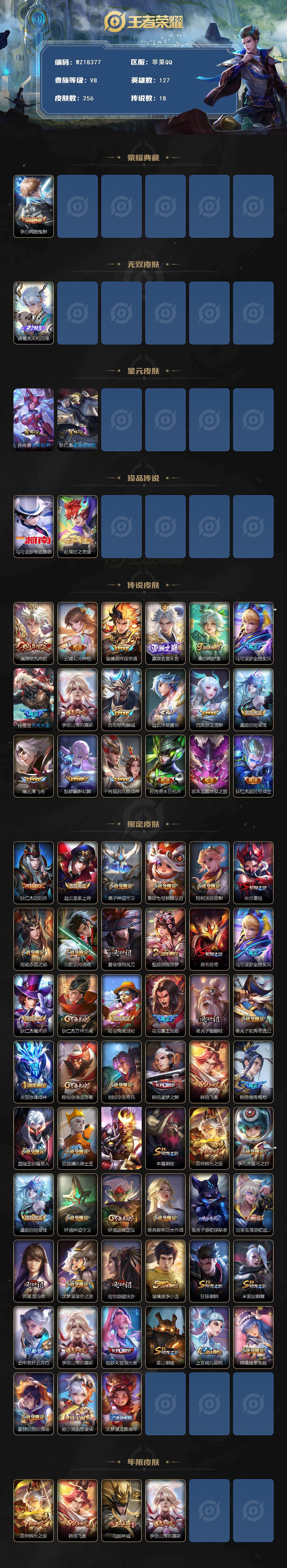 WZ03421130王者荣耀账号详情图2