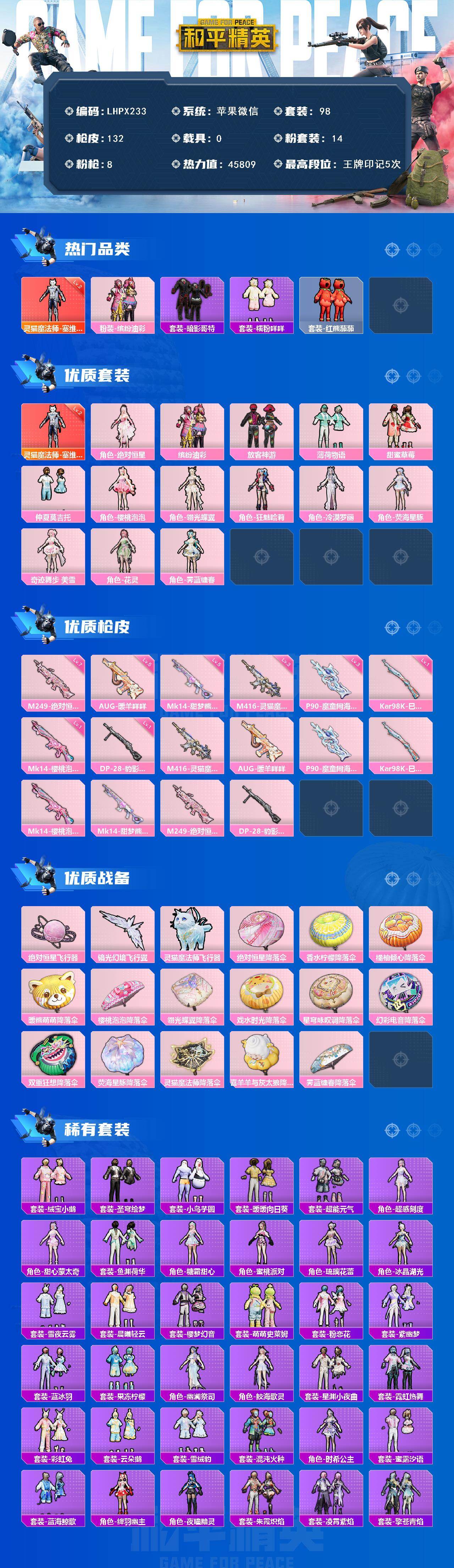 HPLE414316和平精英账号详情图2