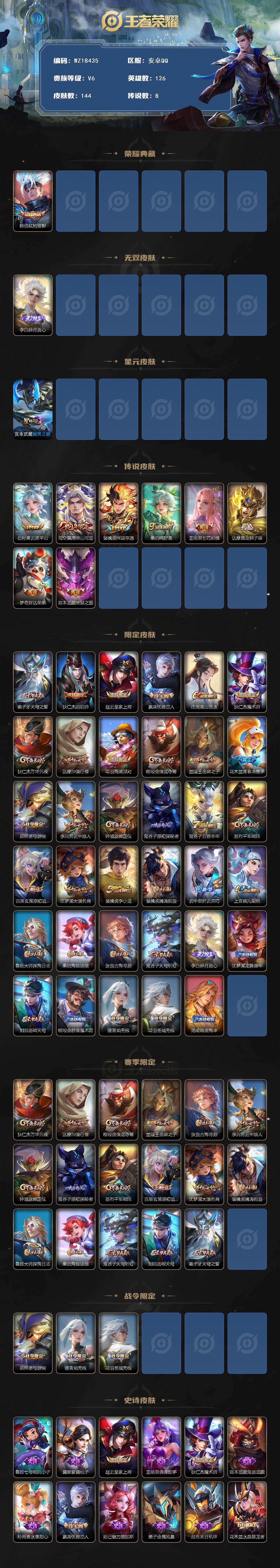 WZ03424093王者荣耀账号详情图2