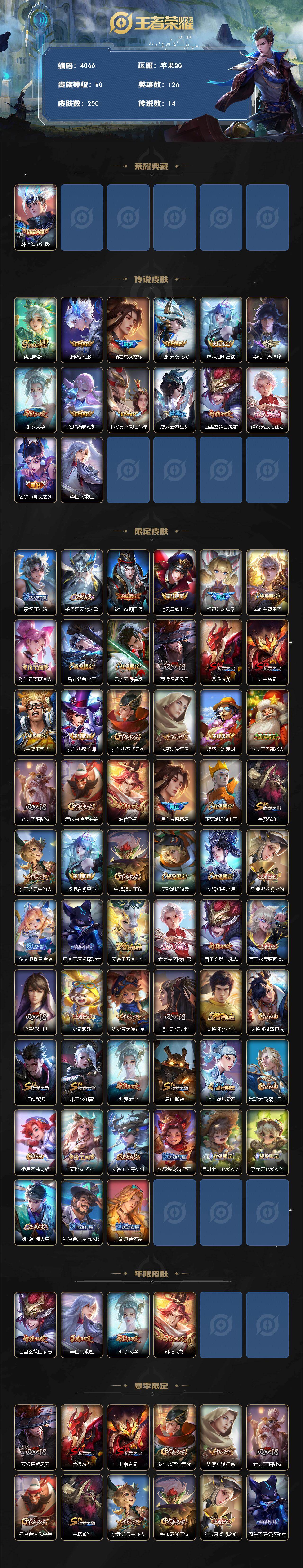 WZQM442881王者荣耀账号详情图3