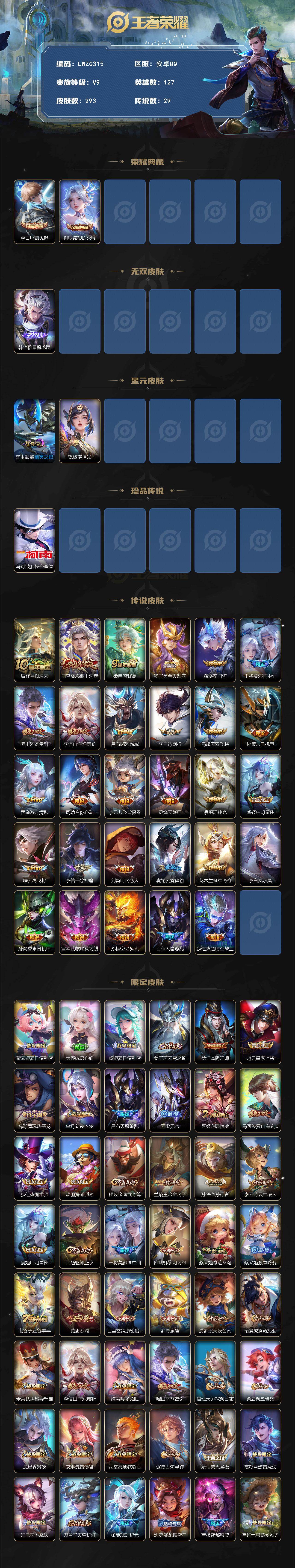 WZLX464619王者荣耀账号详情图2