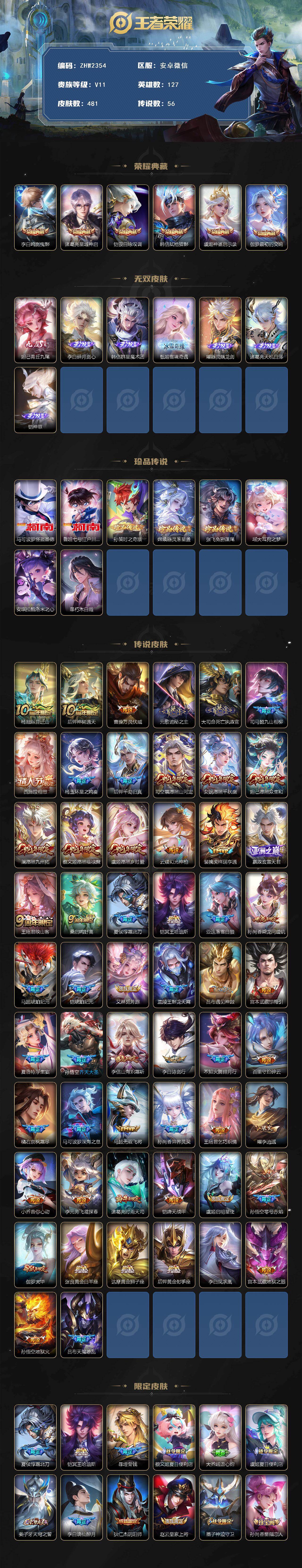 WZLX421423王者荣耀账号详情图2