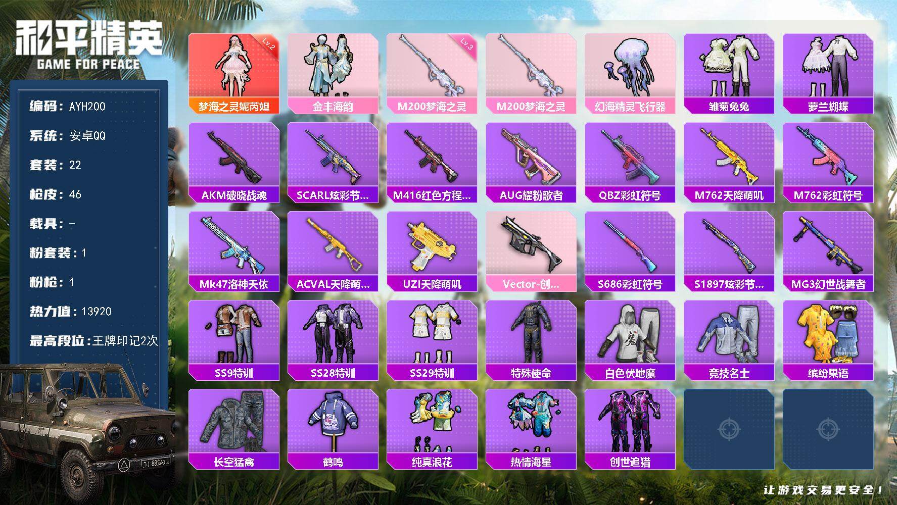 HPLX419233和平精英账号详情图12