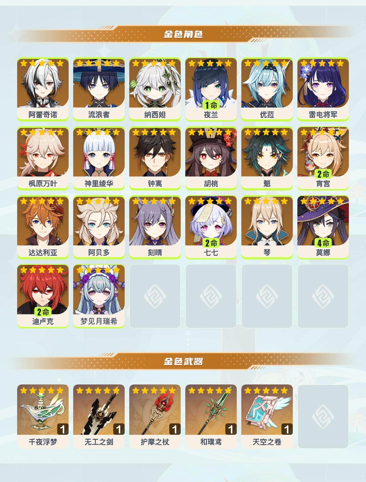 YSEY40405原神账号详情图3 YSEY40405原神账号详情图3