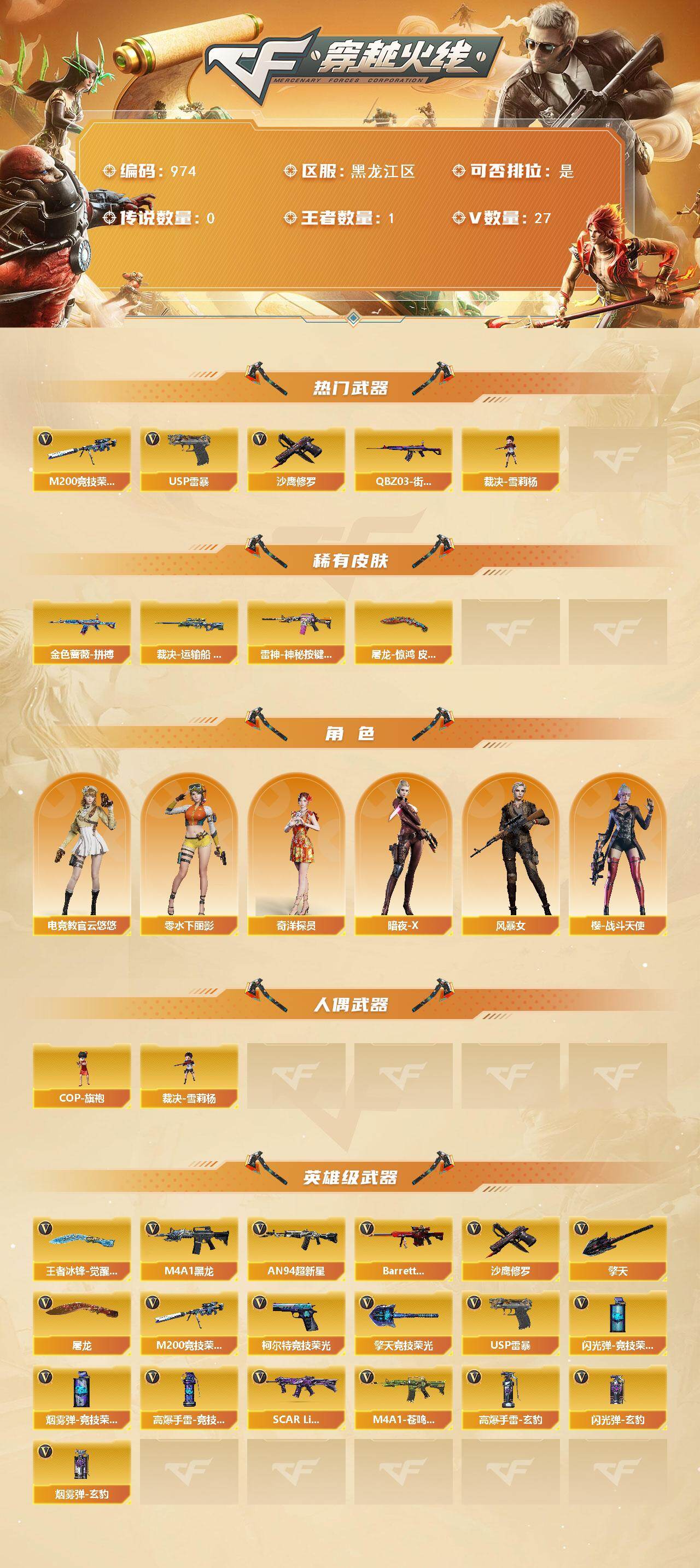 CFCMW421465穿越火线账号详情图2 CFCMW421465穿越火线账号详情图2