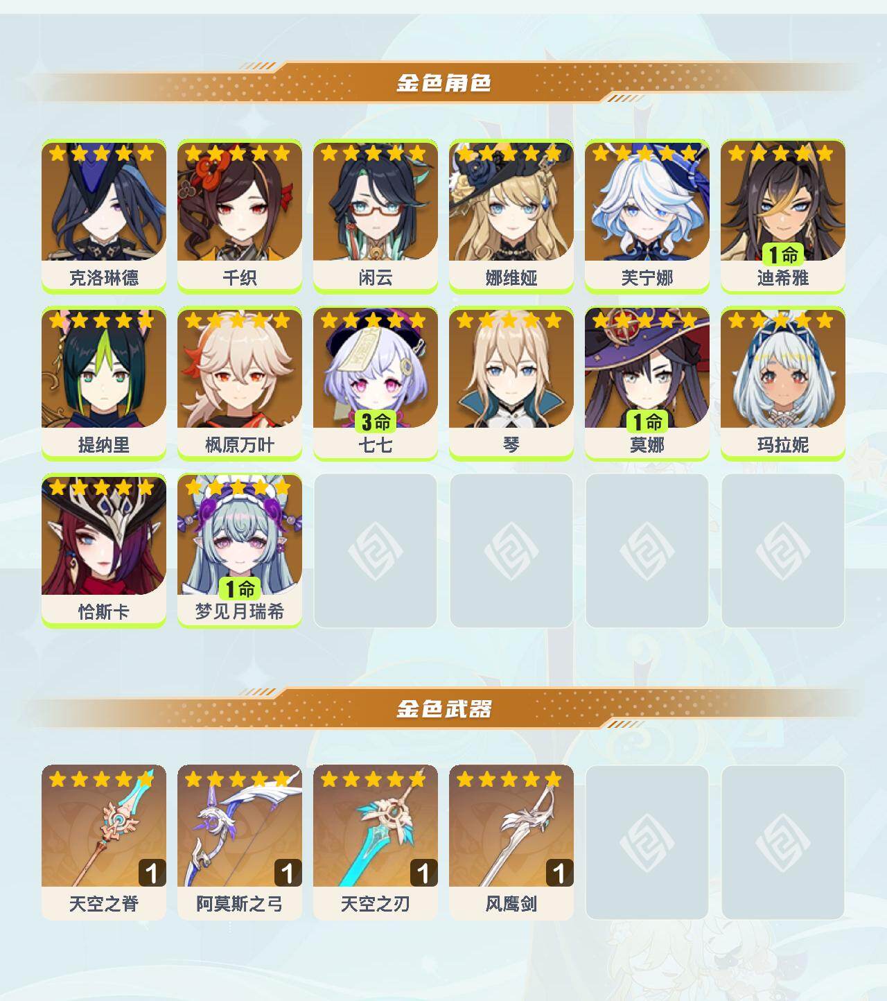 YSEY40462原神账号详情图3 YSEY40462原神账号详情图3