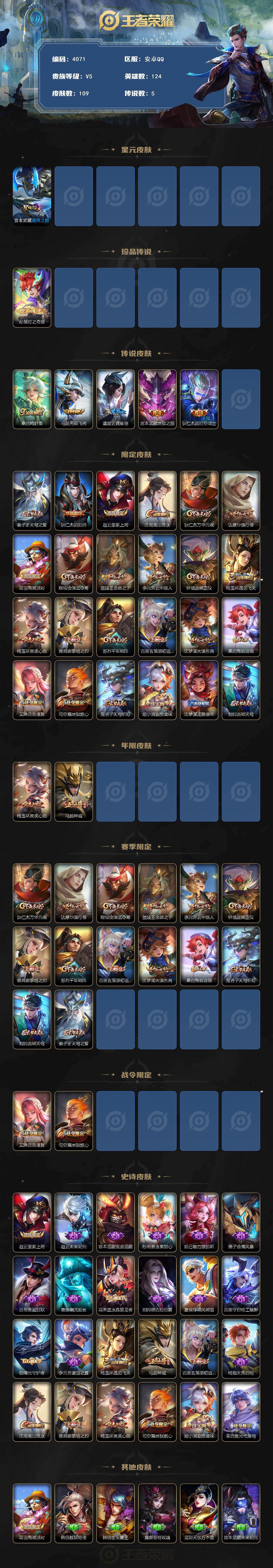 WZJZ453105王者荣耀账号详情图2