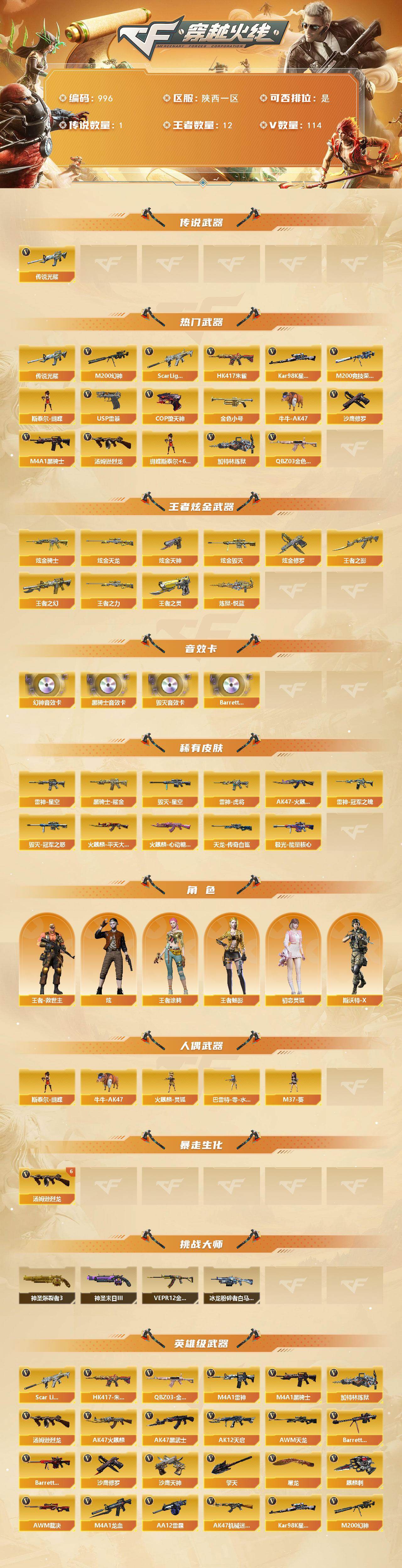 CFCMW422070穿越火线账号详情图2