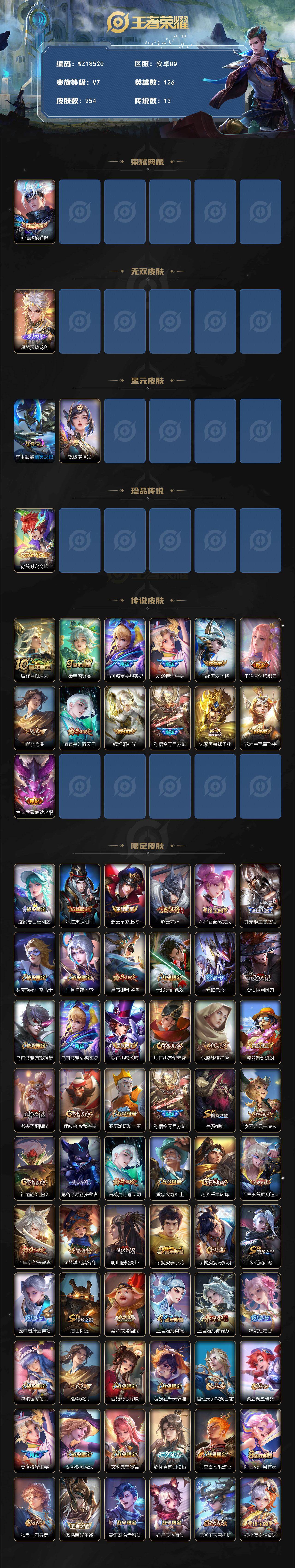 WZ03431405王者荣耀账号详情图2 WZ03431405王者荣耀账号详情图2