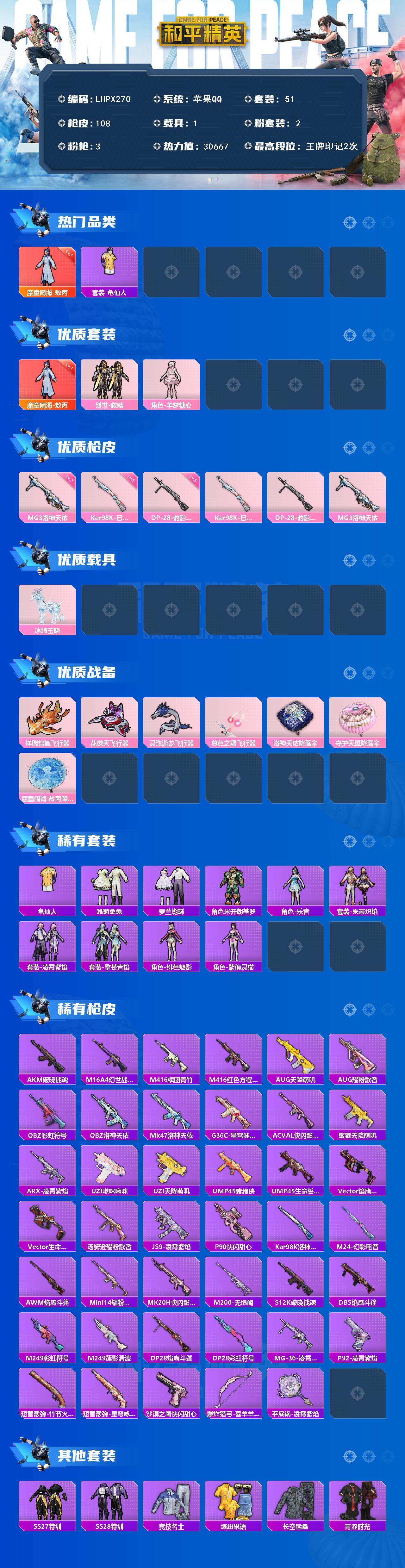 HPLX414922和平精英账号详情图2