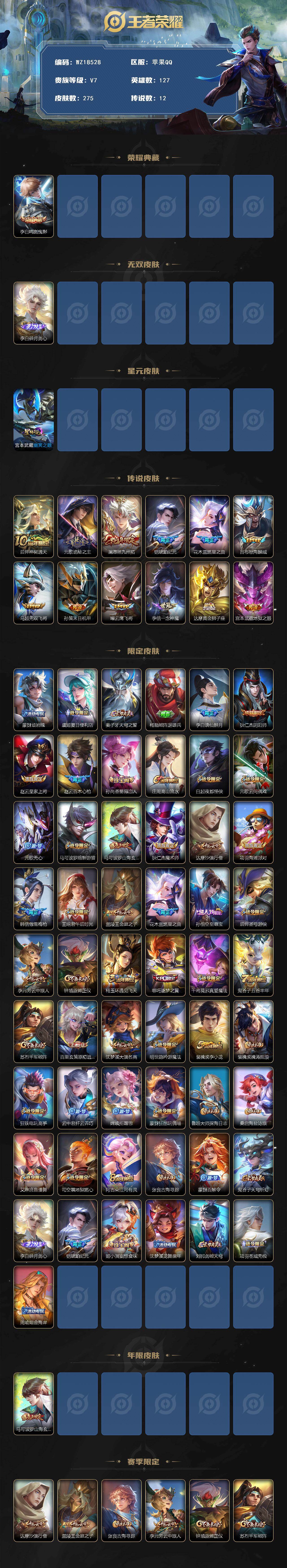 WZ03431402王者荣耀账号详情图2