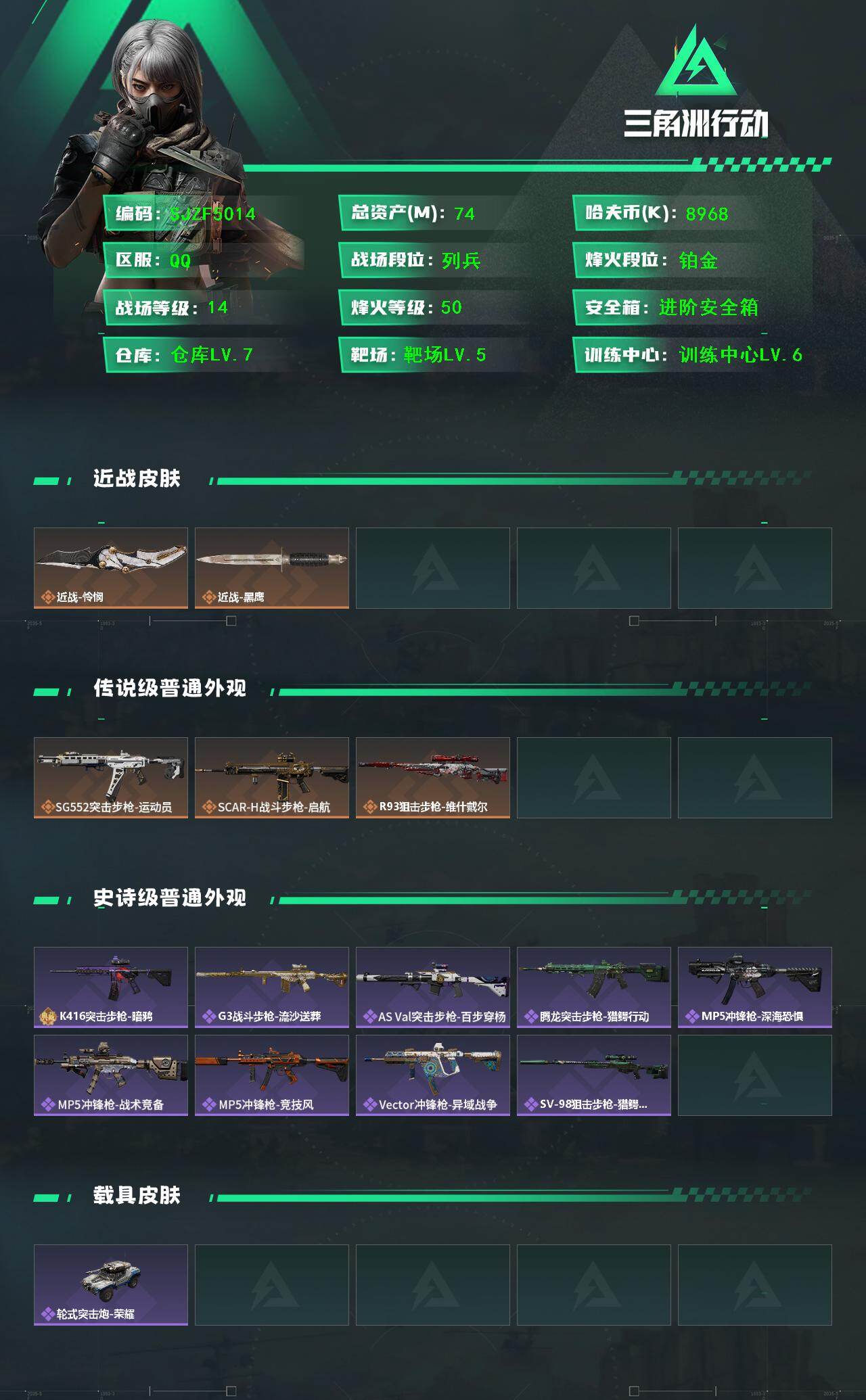 SJZQM46120三角洲行动账号详情图3