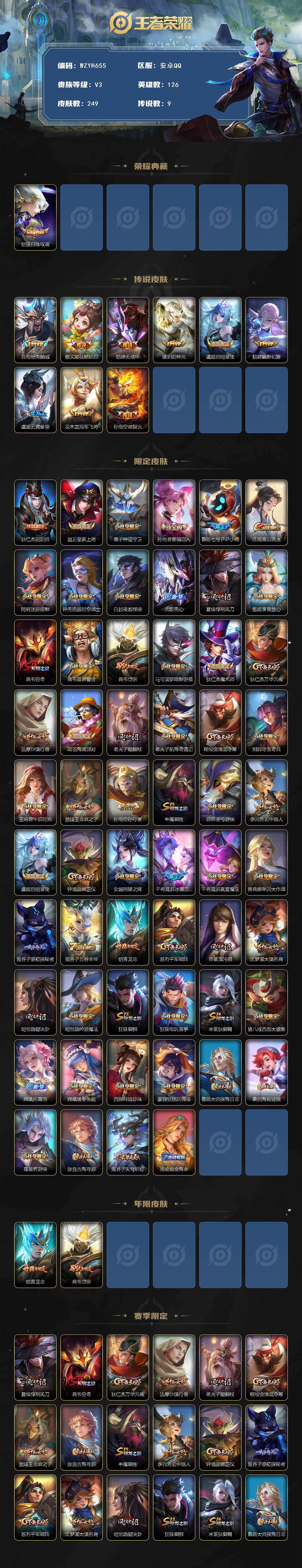 WZQM431488王者荣耀账号详情图3