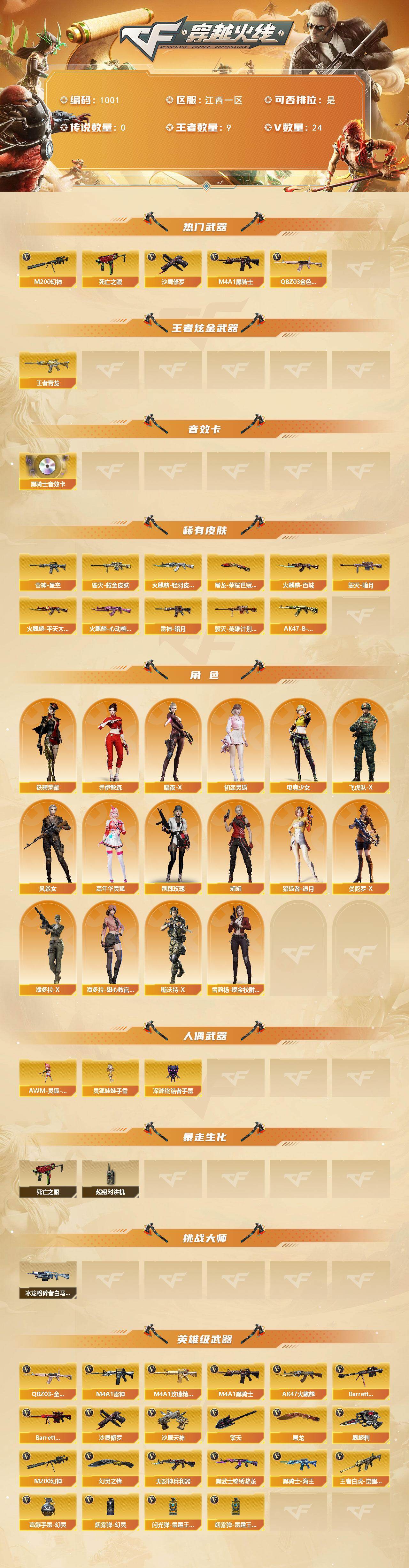 CFCMW421636穿越火线账号详情图2 CFCMW421636穿越火线账号详情图2