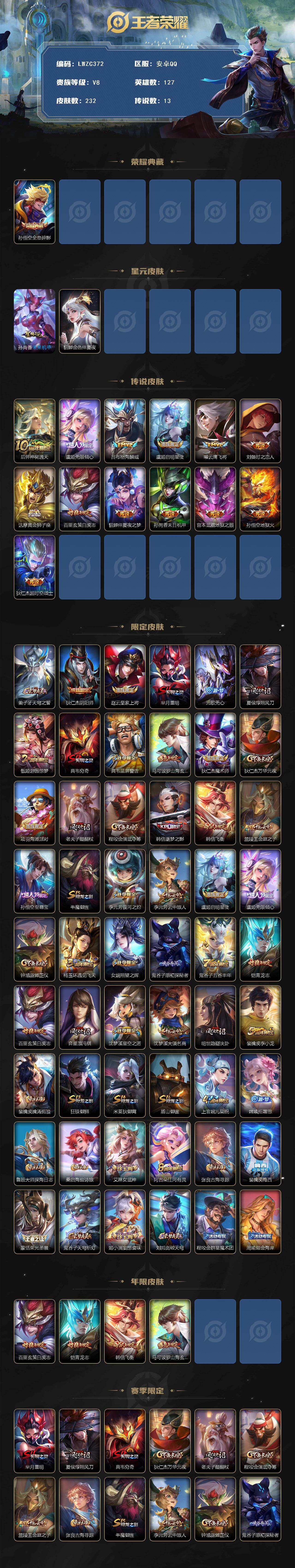 WZLX463358王者荣耀账号详情图2