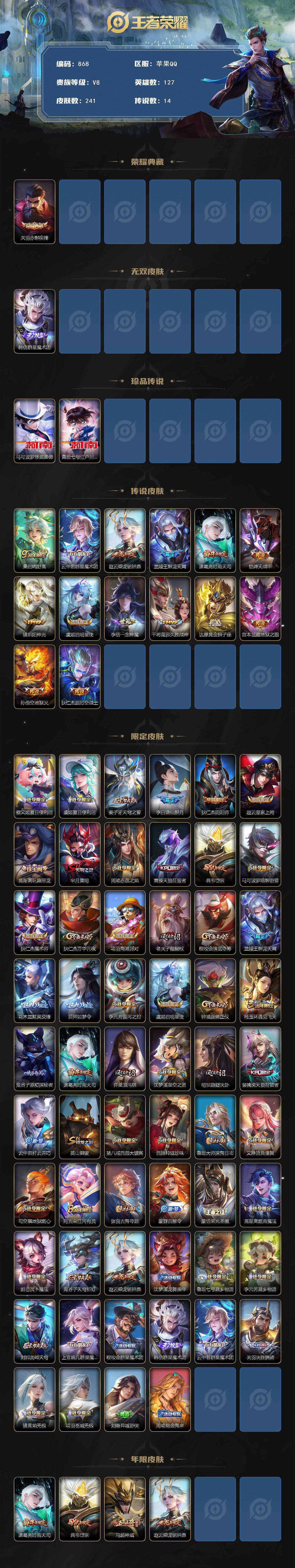 WZLFY434657王者荣耀账号详情图2