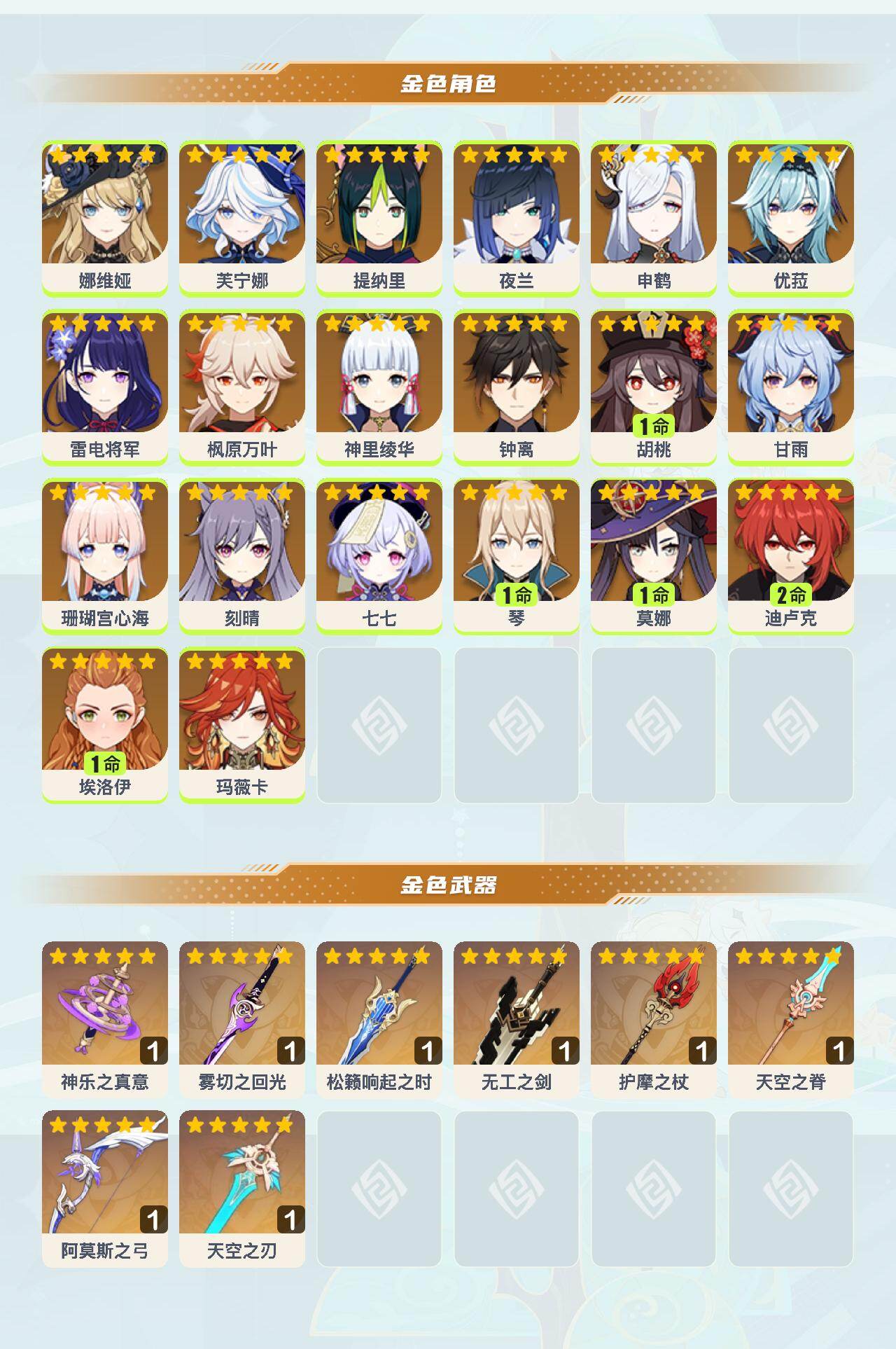 YSEY40567原神账号详情图3 YSEY40567原神账号详情图3