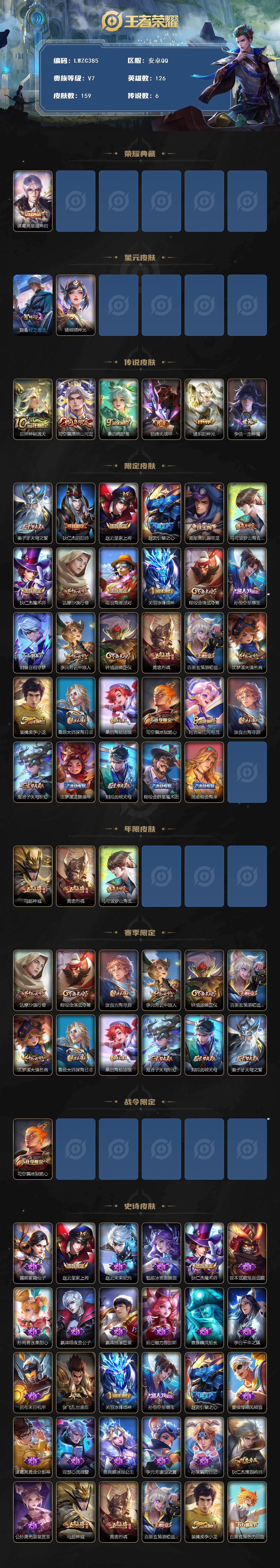 WZLX462867王者荣耀账号详情图2