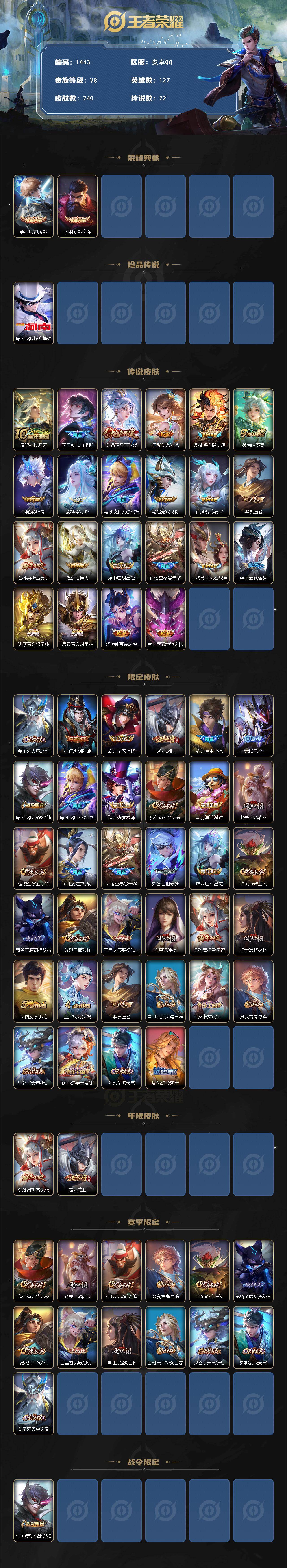 WZQM432046王者荣耀账号详情图3