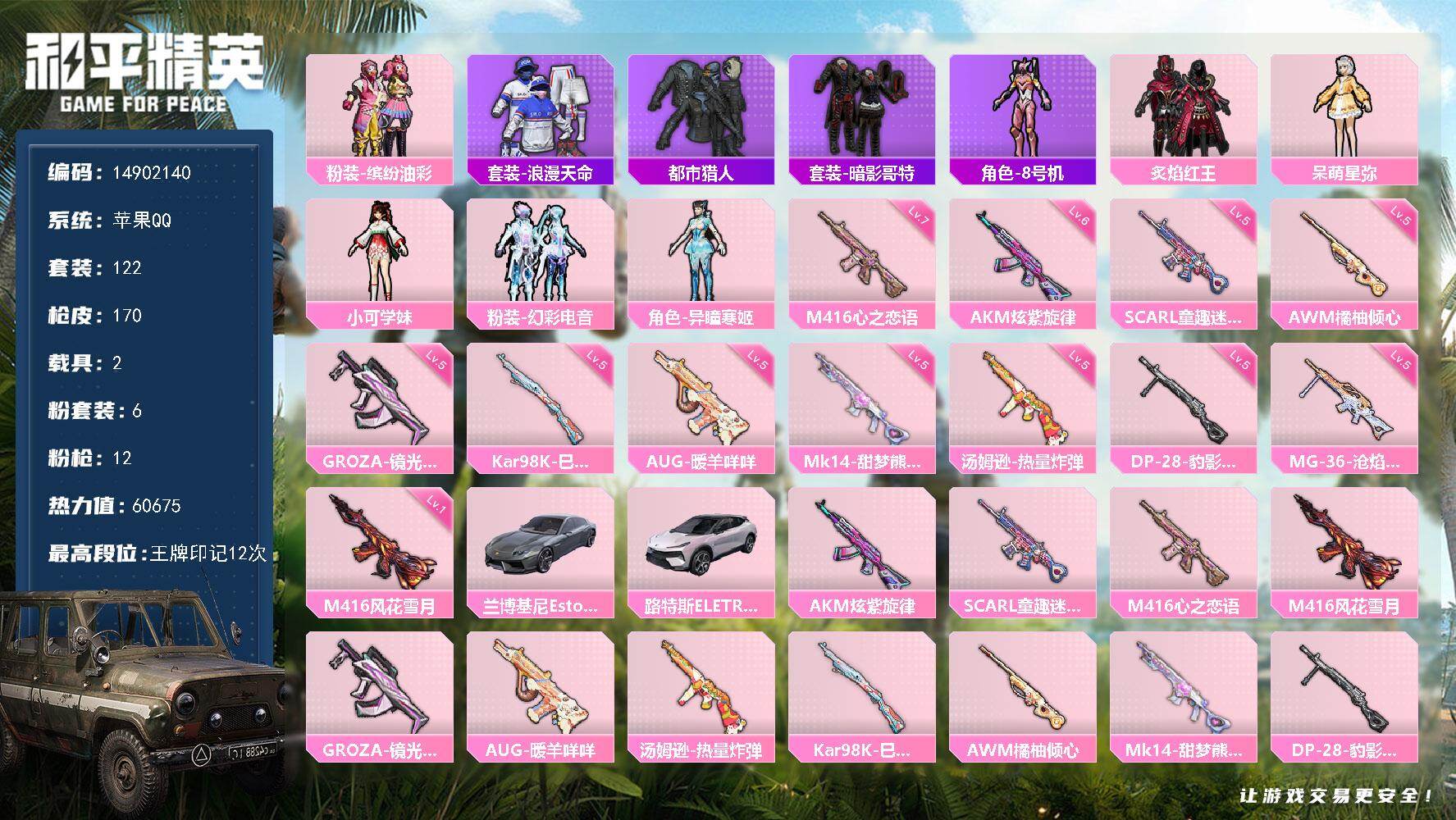 HPQM416570和平精英账号详情图3