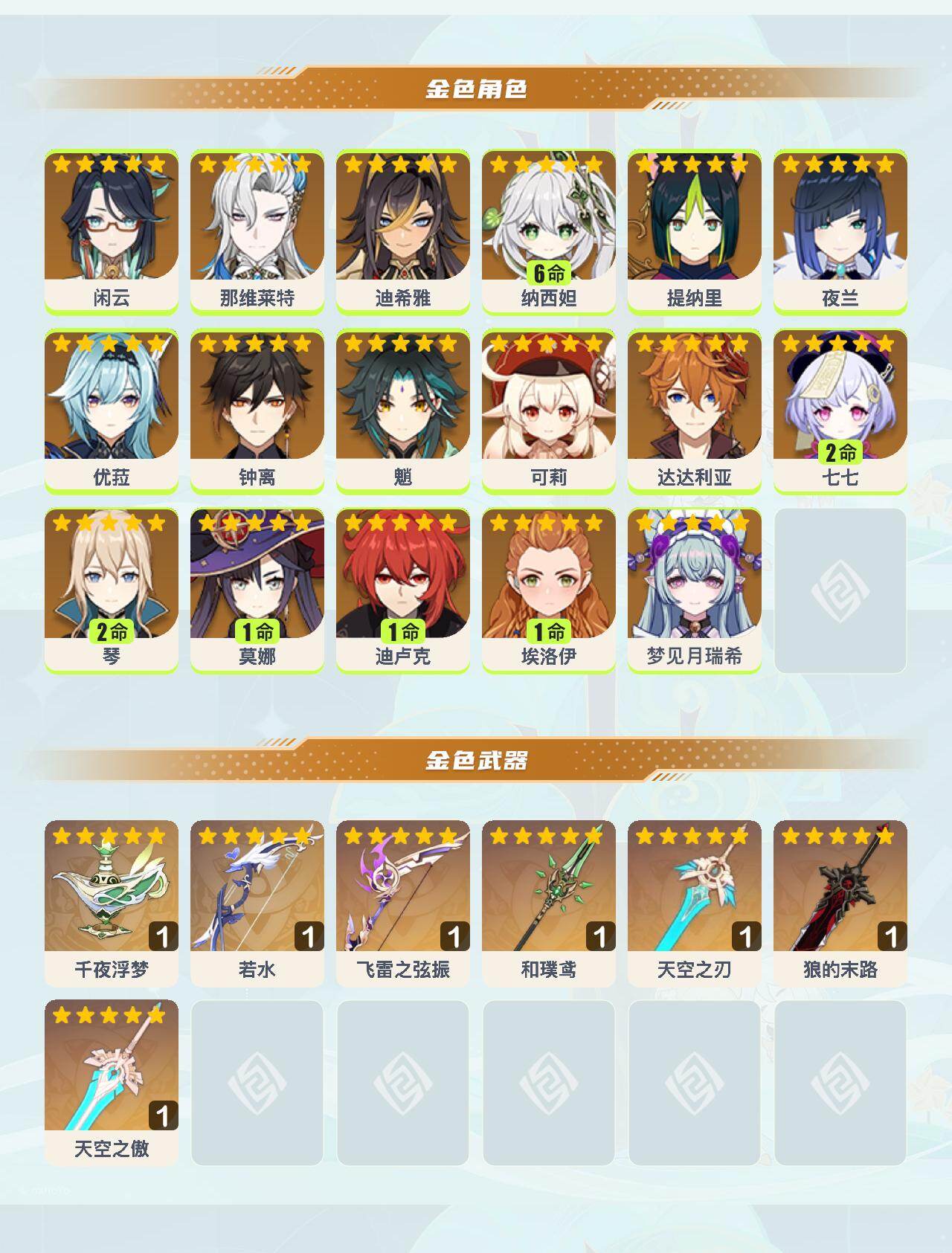 YSEY40611原神账号详情图3 YSEY40611原神账号详情图3