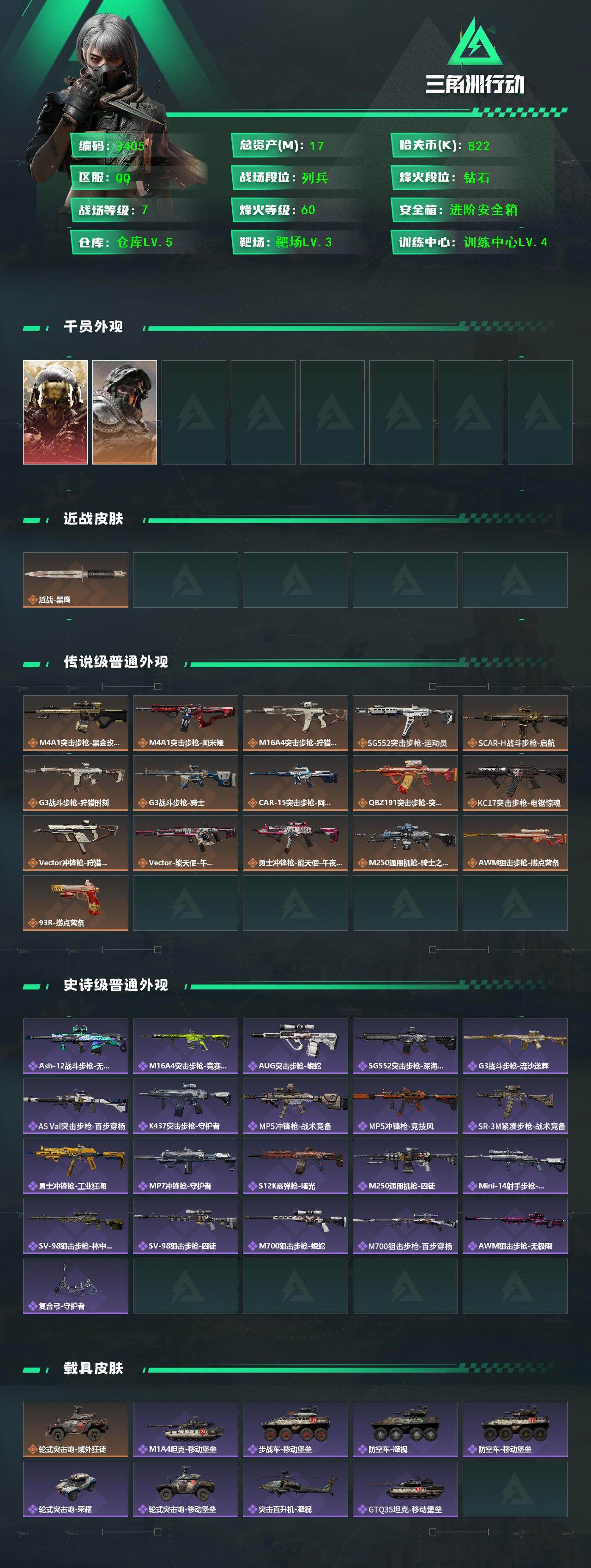 SJZCMW48577三角洲行动账号详情图2